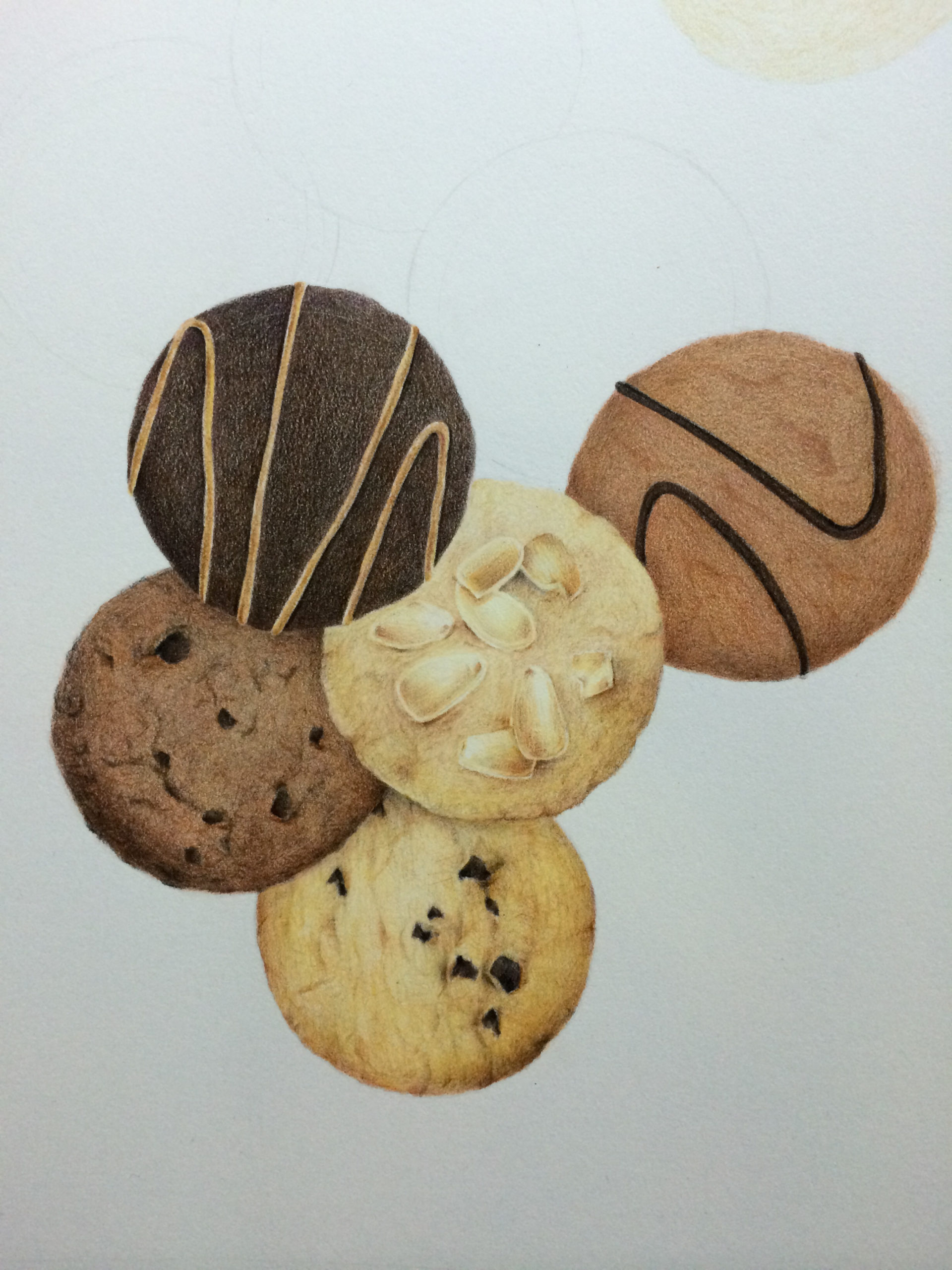 色鉛筆アート 絵になるクッキーを描いてみた ポイント解説 ここち工房