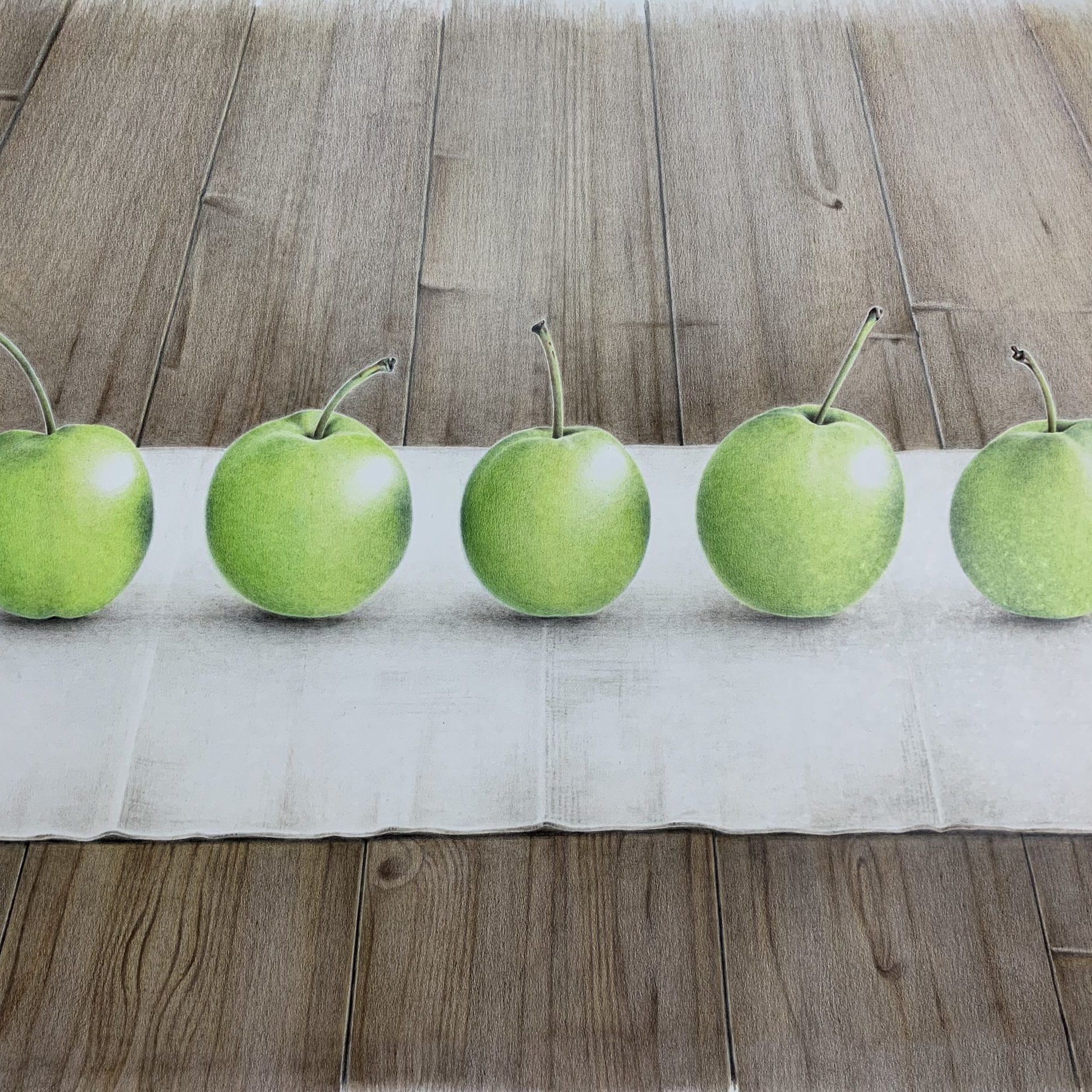 色鉛筆アート 秋の味覚 青リンゴを描いてみた ポイント解説 ここち工房