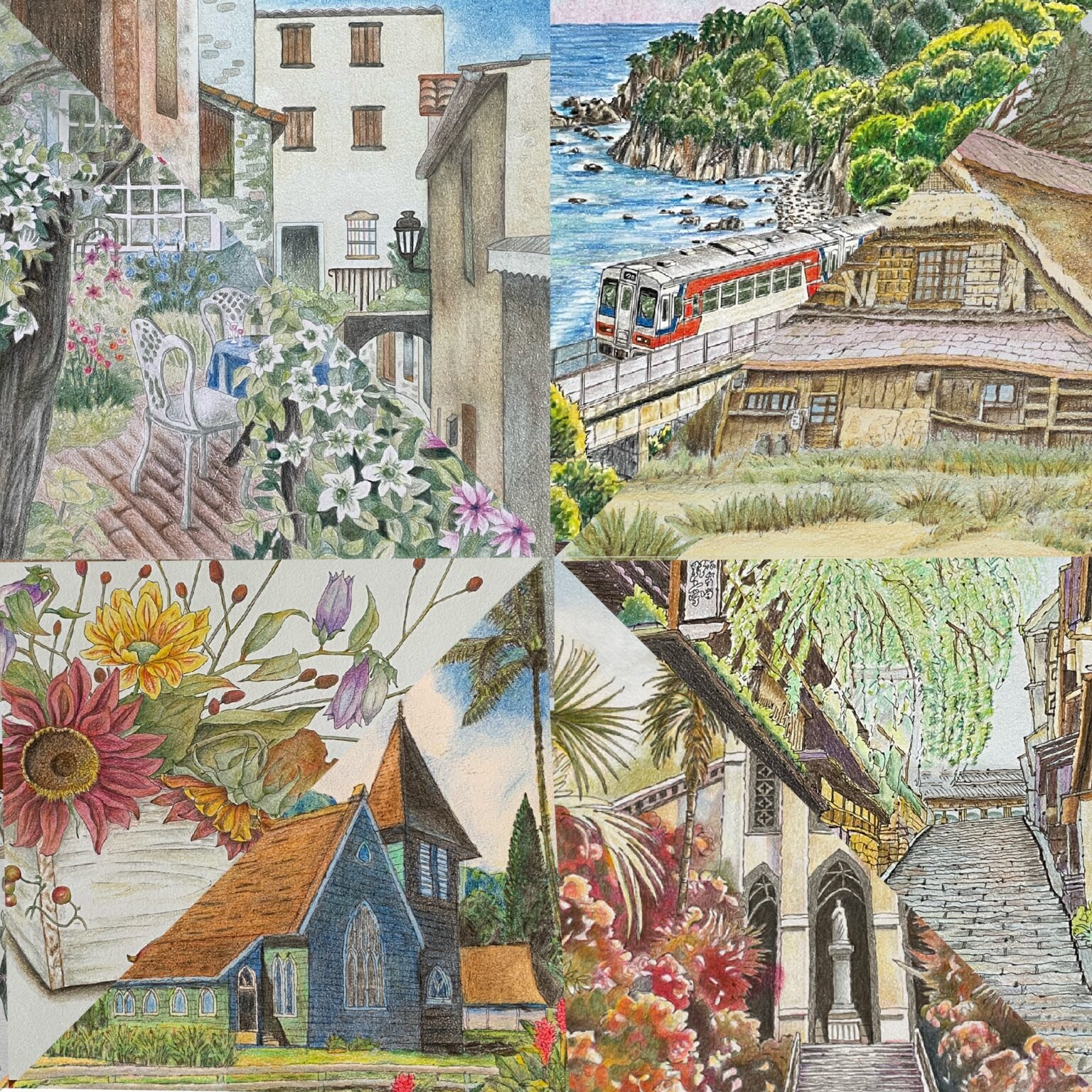 大人の塗り絵（ここち工房・大人の塗り絵展10） - ここち工房